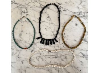 Collection Of Necklaces Including Heishe Turquoise And Coral