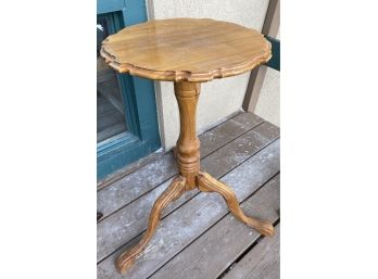 Small Wooden Side Table With Pedestal Base