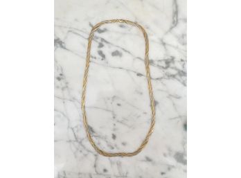 14K White And Gold Braid Necklace 13.5G 20'