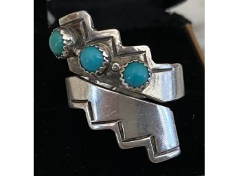 Navajo Turquoise Sterling Signed Ring M. Willie D
