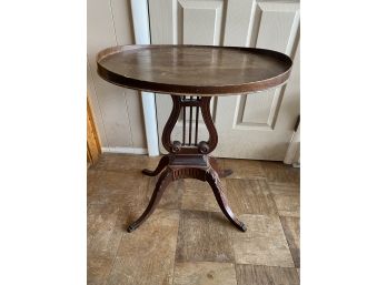 Mersman Round Harp Base Table With Metal Claw Feet