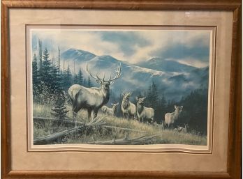 Millette Elk Print Signed (as Is)