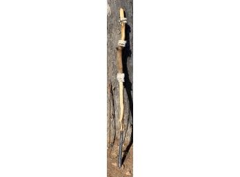 Metal And Wood Walking Stick With Hoof Center