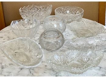 Lot Of Etched Cut Glass Glass And Crystal
