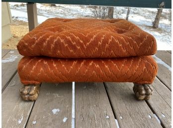 Upholstered Foot Bench  With Lion Feet