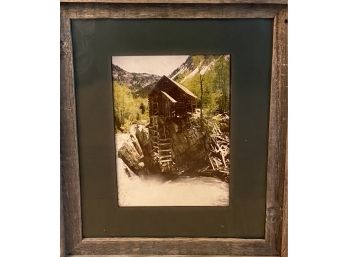 Antique Cabin Print With Barn Wood Frame