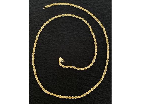 14k Gold Twist Rope Necklace