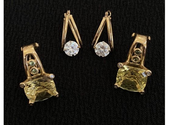 2 Sets Of Gold Earrings