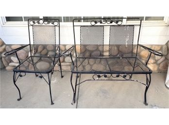 Metal Patio Bench  And Chair