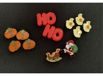 Lot Of Christmas And Halloween Button Covers