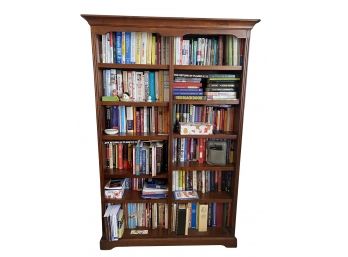 Wooden Book Shelf With Contents