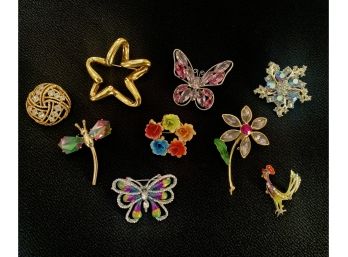 Lot Of Vintage Pins -Mostly Costume & Rhinestone