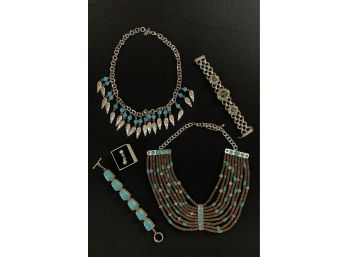 Assorted Lot Of Faux Turquoise Jewelry