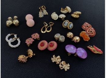 Lot Of Assorted Clip On Earrings With Whiting And Davis, Monet, Bergere, Napier And More