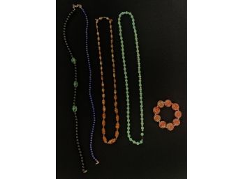 Lot Of 4 Necklaces And 1 Bracelet