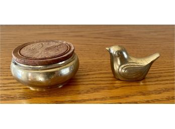 Little Brass Box And Bird