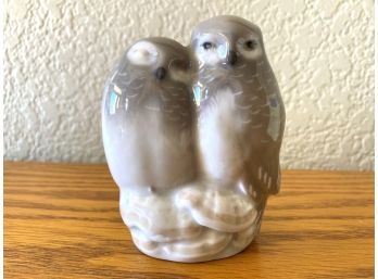 Beautiful Royal Copenhagen Signed And Numbered Porcelain Owls