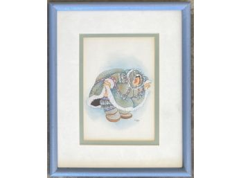 Barbara Lavallee Signed Watercolor Print In Frame