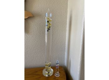 Beautiful Pair Of Glass Galileo Thermometers