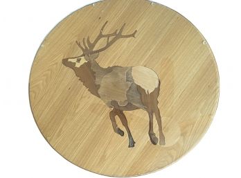 Fabulous Handmade And Hand Carved Elk Inlay Table Topper -large Size