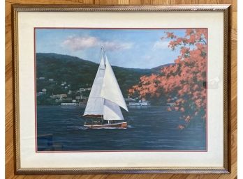 Large Matted And Framed Sailboat Print