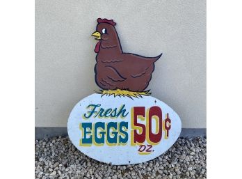 Amazing Vintage Fresh Eggs Hand Painted Sign