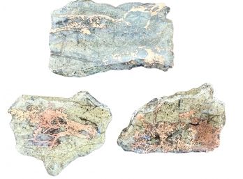 Grouping Of Three Copper Azurite Specimens