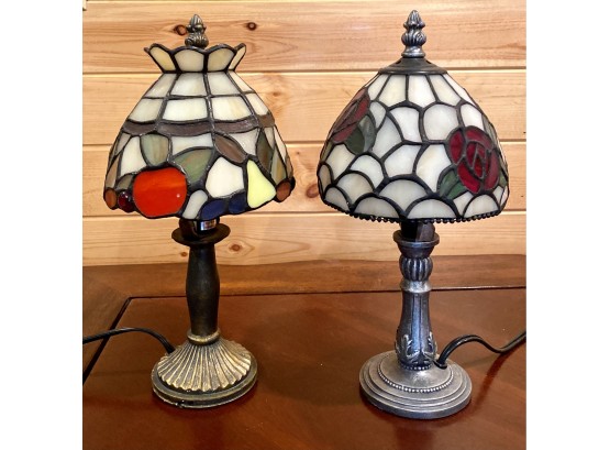 Two Small Stained Glass Lamps