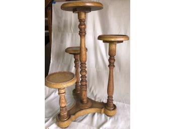 Four Tiered Oak Planter Stand