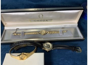 Three Watches, Including 'Hamilton' Ladies Watch W10K Gold Plate With Box