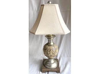 Beautiful Cream Colored Carved Resin Lamp