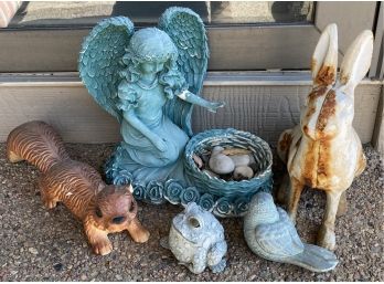 Collection Of Misc Garden Decor...squirrell, Angel, And More