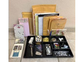 Office Supplies Lot Incl Pink Rose Notepad