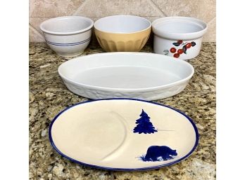 Misc. Collection Of Kitchen Dishes Incl. Bear Plate