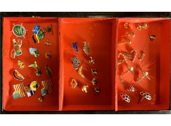 Pins, Including Australian And Red Hat Society, Plus Cufflinks,