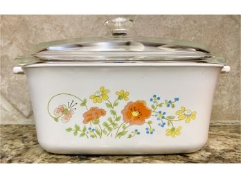 Floral Corningware Dish With Pyrex Lid