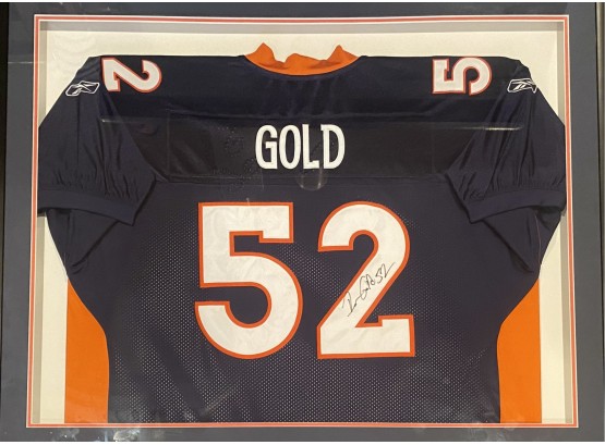Denver Broncos Ian Gold Autographed Jersey Framed