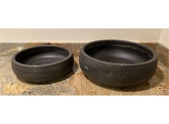Two Black Clay Pots