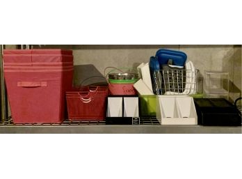 Large Lot Of Misc Containers Baskets And Bins