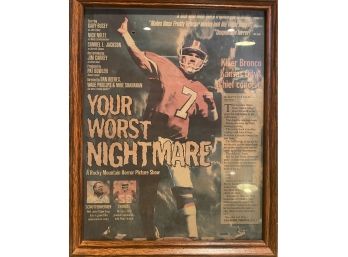 Your Worst Nightmare John Elway Denver Broncos Newspaper Cover Framed