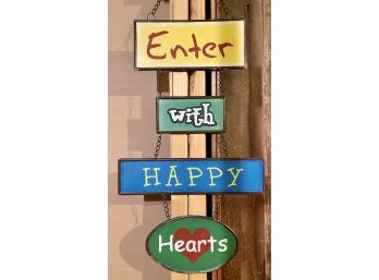 'Enter With Happy Hearts' Wall Decor