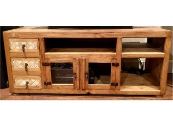 Rustic Solid Wood Media Cabinet
