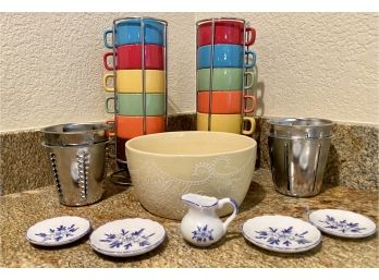 Kitchen Lot Including Colorful Espresso Cups From World Market