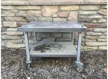 Nationwide Fabrication Stainless Steel Two Tier Rolling Work Table Short