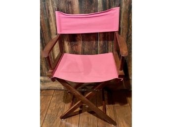 Pier 1 Imports Kids Wooden Directors Chair With Pink Fabric