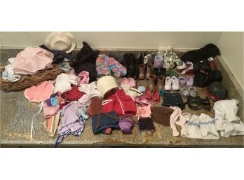 Large Lot Of Doll Clothes, Shoes, And Accessories (1 Of 2)