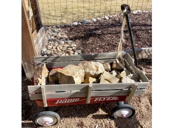 Wagon Filled With Rocks For Landscaping