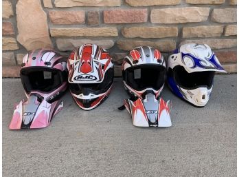 4 Helmets Including Brands Z1R (2) HJC And Pro Circuit