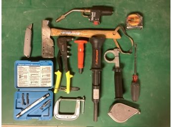 Large Lot Of Tools Including Ramset HD22 And Framing Hammer