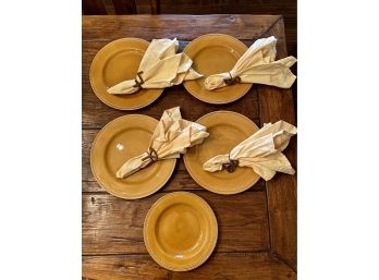 Set Of Lucerne Foods Plates (4 Dinner Plates 1 Side Plate) And Napkin Rings